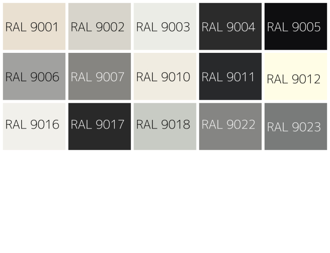 Χρώματα Ral Αλουμινίων Παλέτα White and Black