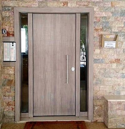 Πόρτα Laminate - Εισόδου Πολυκατοικίας Με 2 Σταθερά