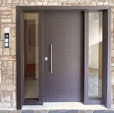 Πόρτα Laminate - Εισόδου Πολυκατοικίας Με 2 Σταθερά